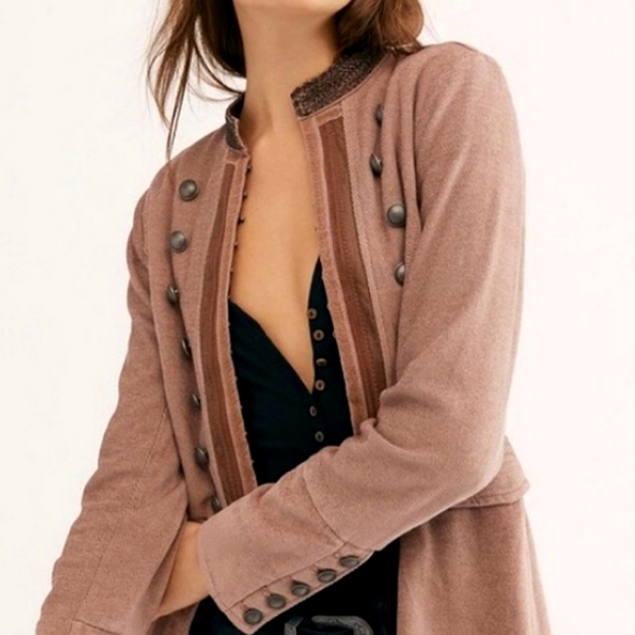OFFER🌸 Free People Military Peplum Embellished Jacket, Small - Picture 4 of 7